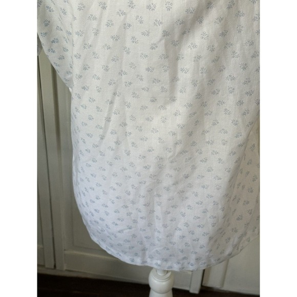 Vintage Rrrruss Blue White Floral Button Up Top Cottagecore Grannycore READ - Picture 6 of 13